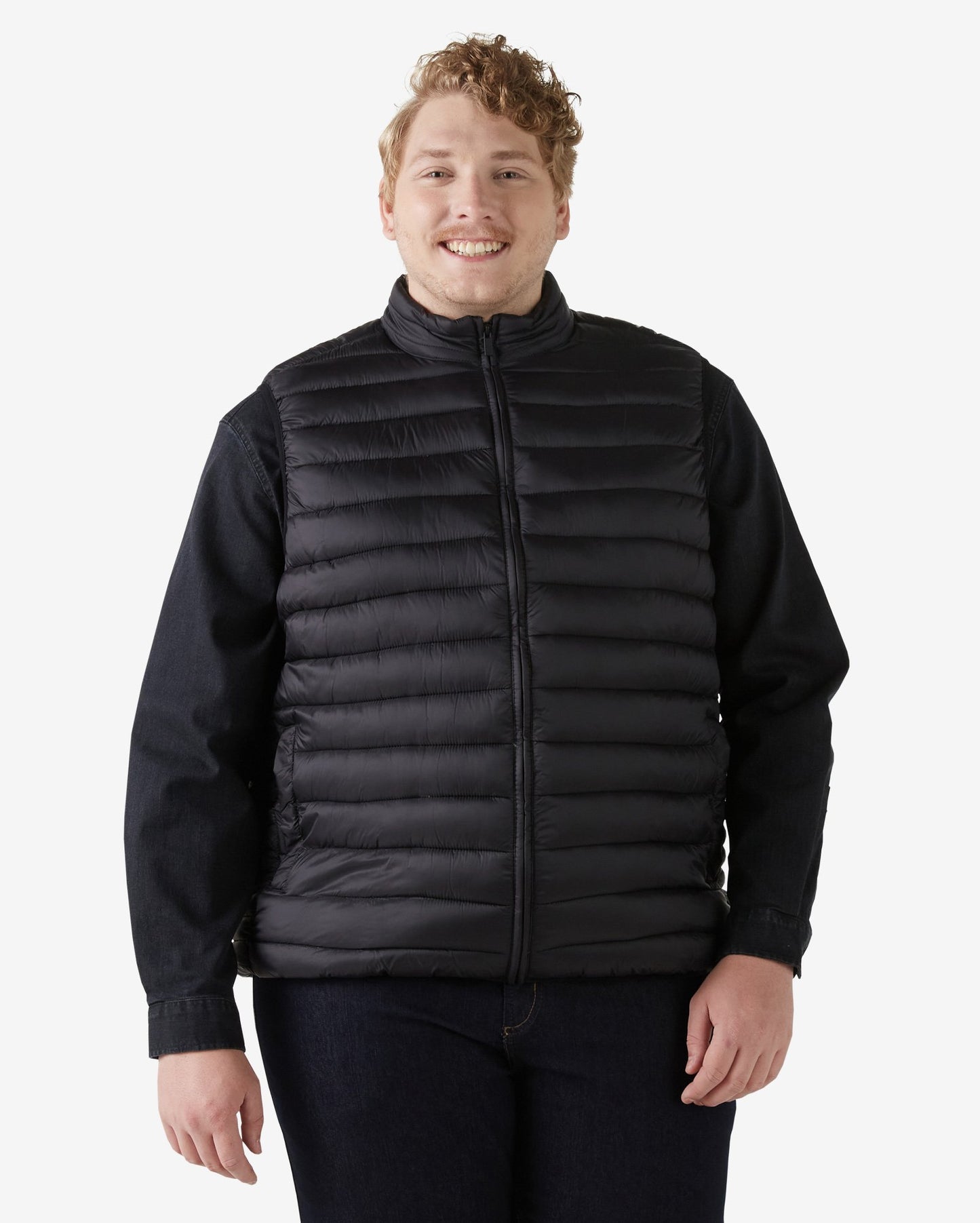 Men's Plus Size Black Puffer Vest