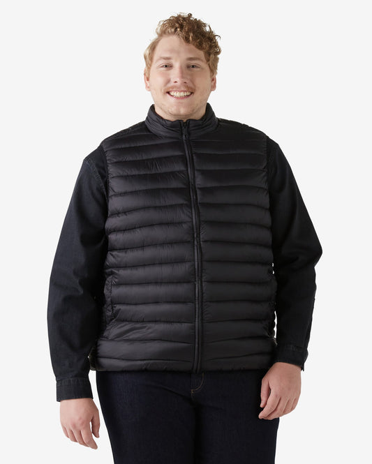 Men's Plus Size Black Puffer Vest