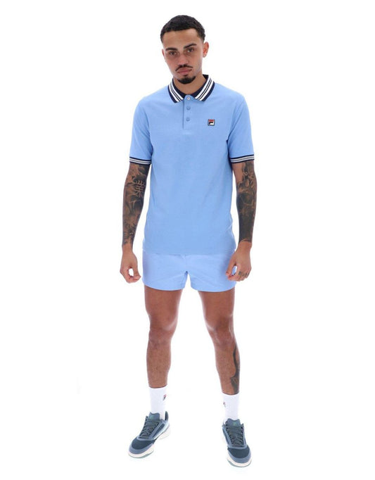 Polo Faraz Tipped Rib en azul Vista, azul marino Fila y blanco