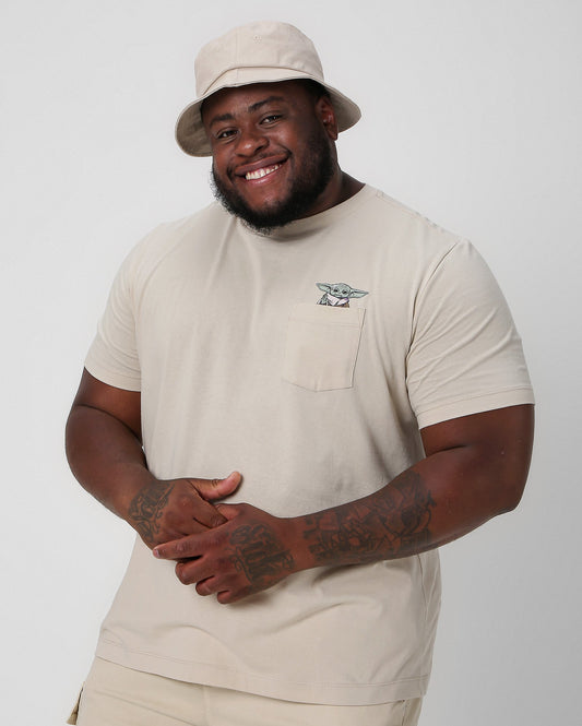 Men's Plus Size Yoda T-Shirt Beige | Star Wars