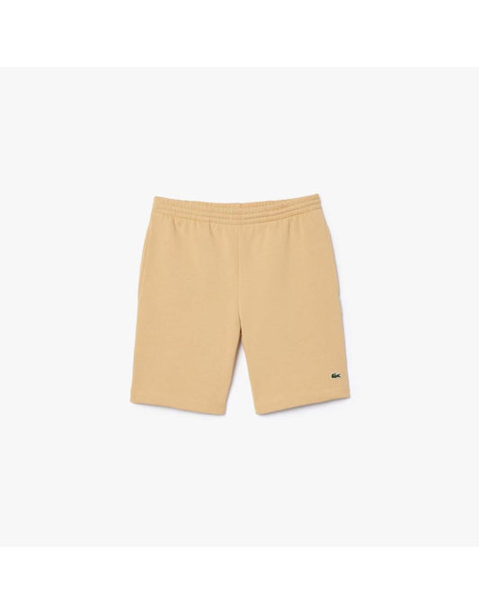 Pantaloncini Lacoste da uomo in pile a vestibilità regolare color crema