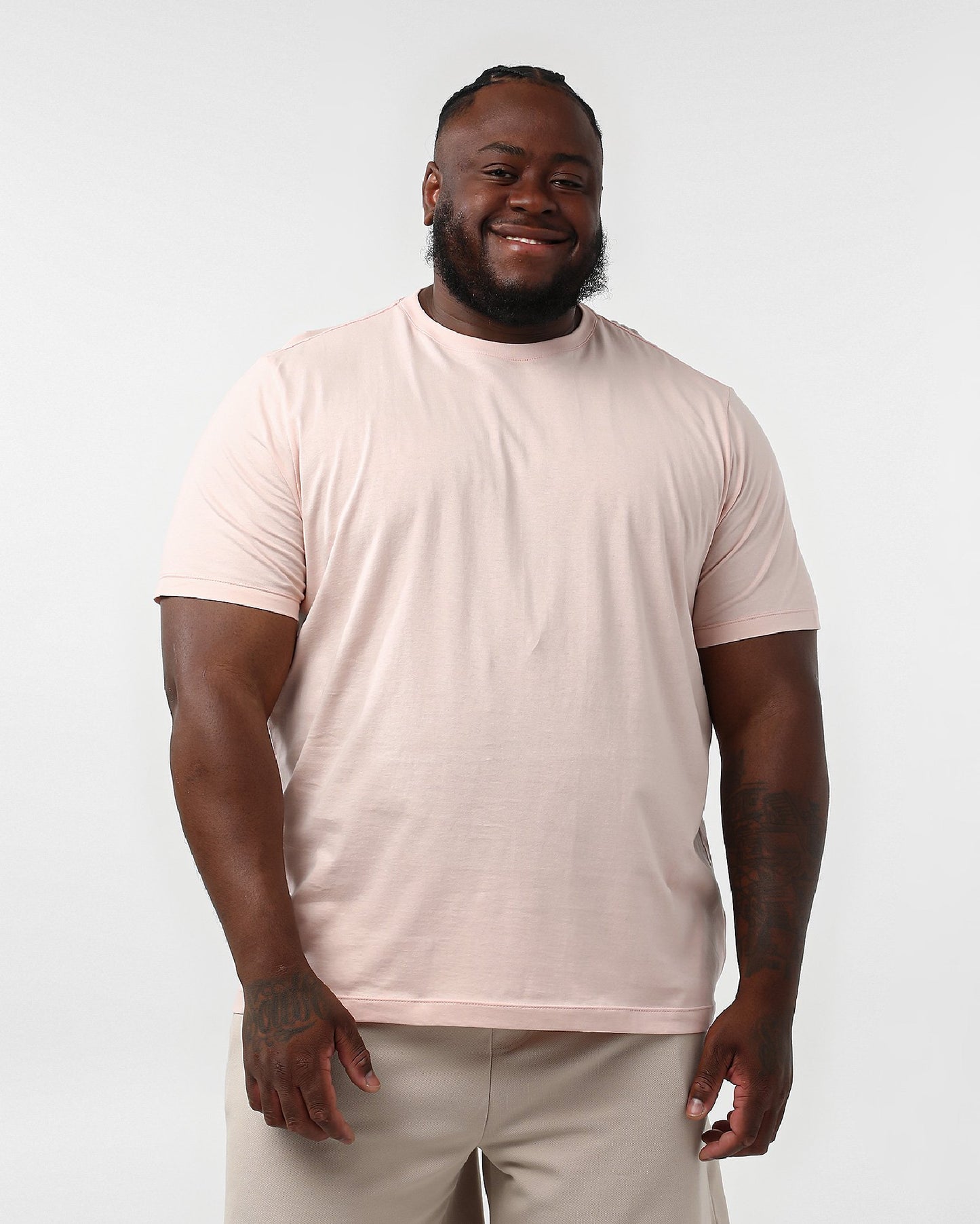 Camiseta masculina plus size lisa - Rosa claro | Original Plus By Riachuelo