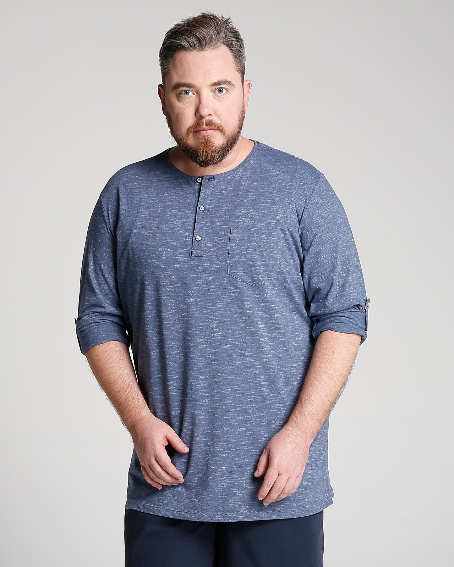 Maglietta taglie forti a righe - Blu