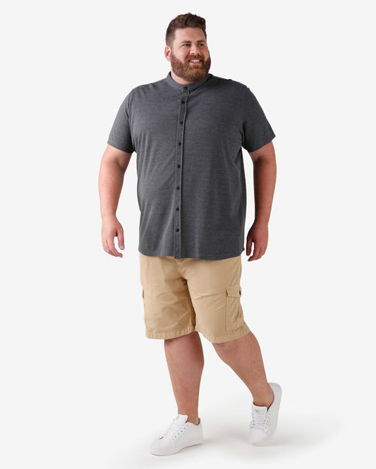 Shorts jeans plus size bege cargo