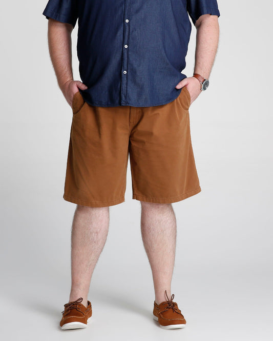 Shorts Plus Size com cintura elástica - marrom