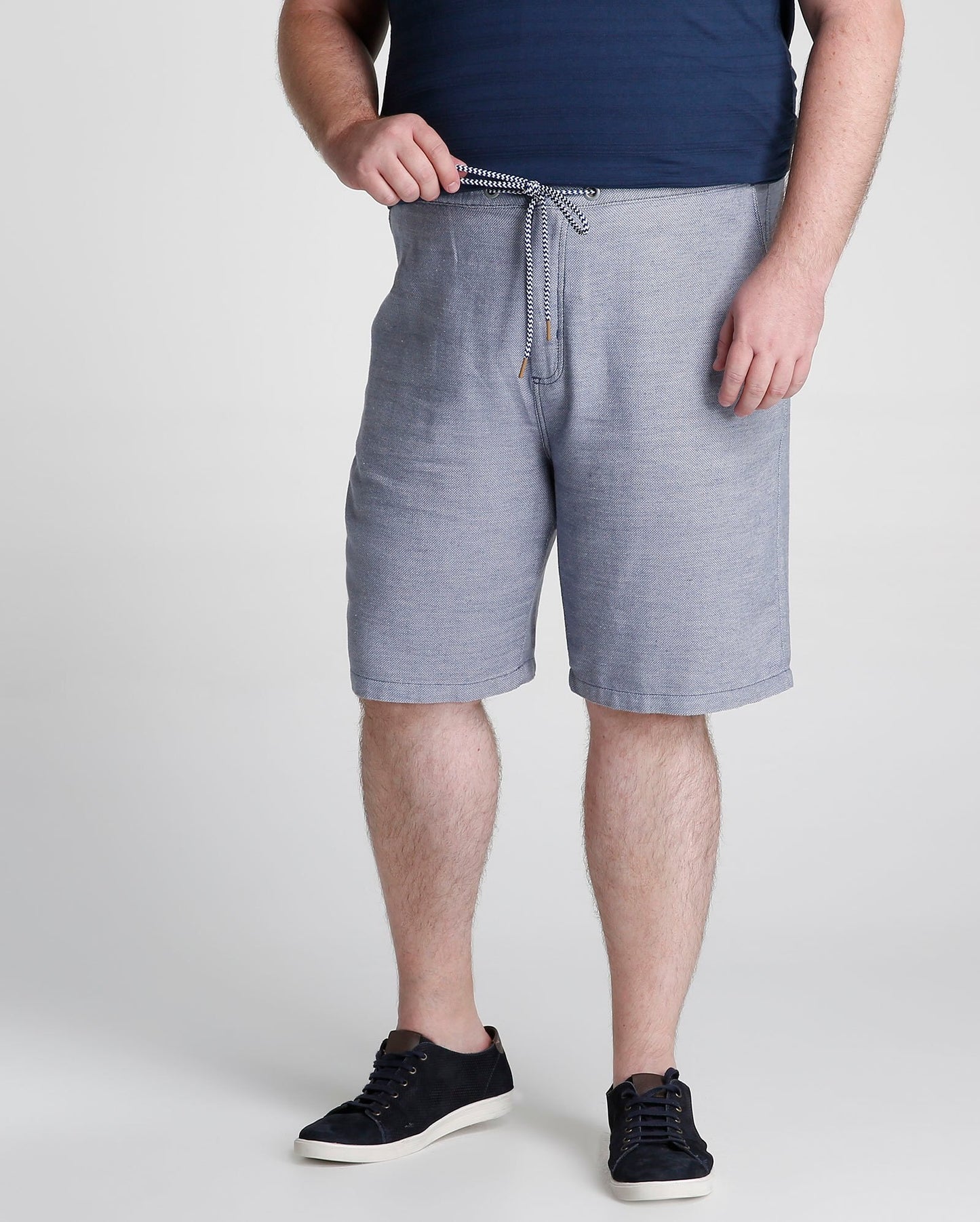 Bermudas de malha texturizada plus size - Azul