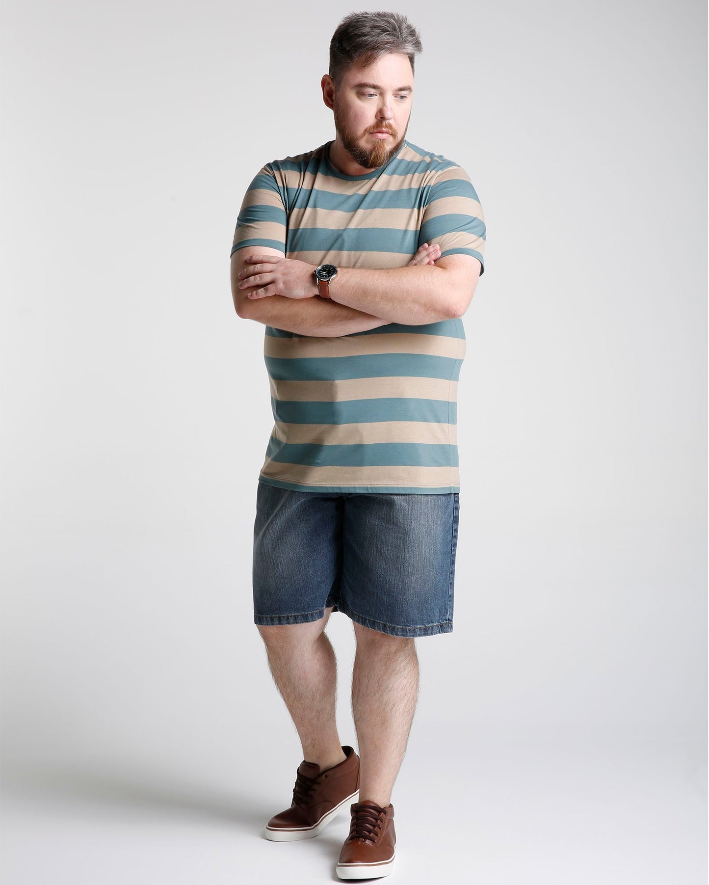 Shorts jeans retos plus size - Azul