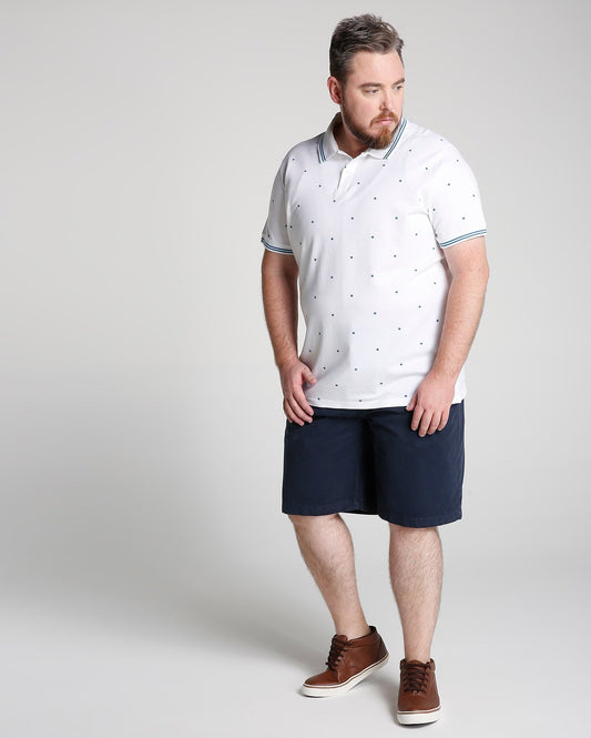 Shorts de sarja plus size com bolsos - azul-marinho