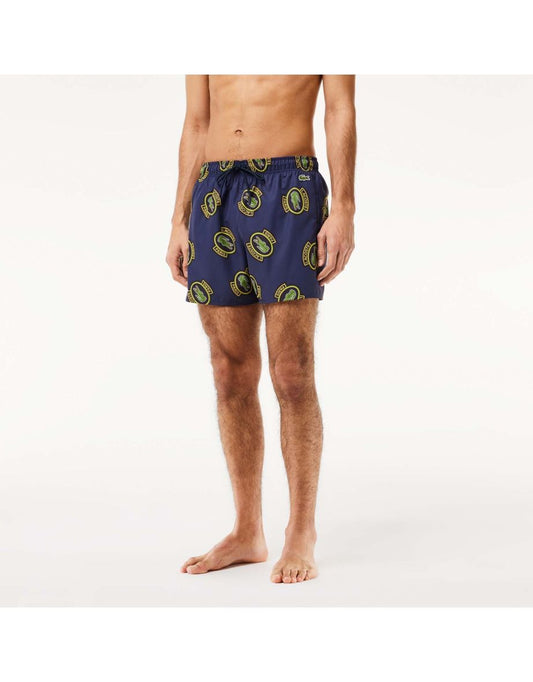 Calção de banho curto estampado Lacoste masculino em várias cores