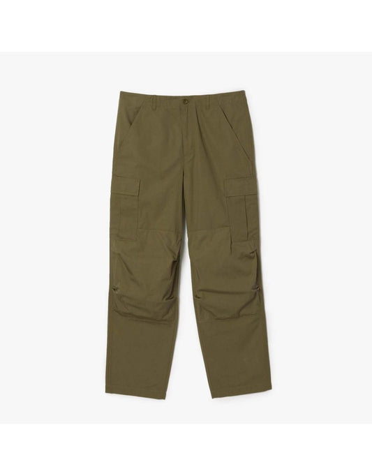 Pantaloni cargo multitasche Lacoste da uomo, taglio dritto, colore verde