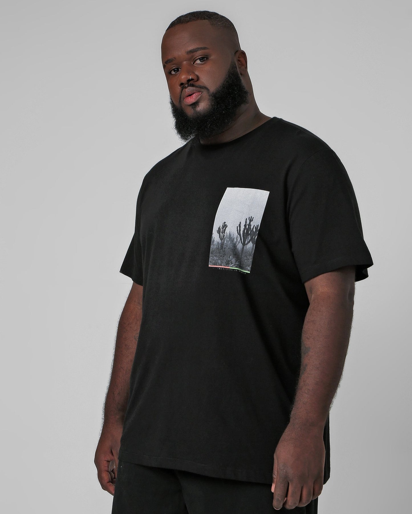 Camiseta masculina Plus Size Black Cactus | Allman By Riachuelo