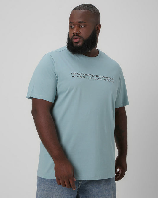 Men's Plus Size Blue T-Shirt with Lettering | Allman By Riachuelo