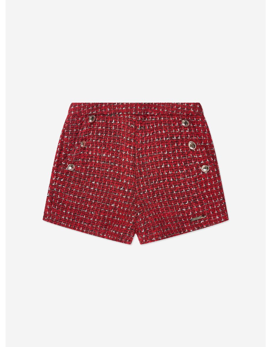 Pantaloncini Bouclé da bambina in rosso