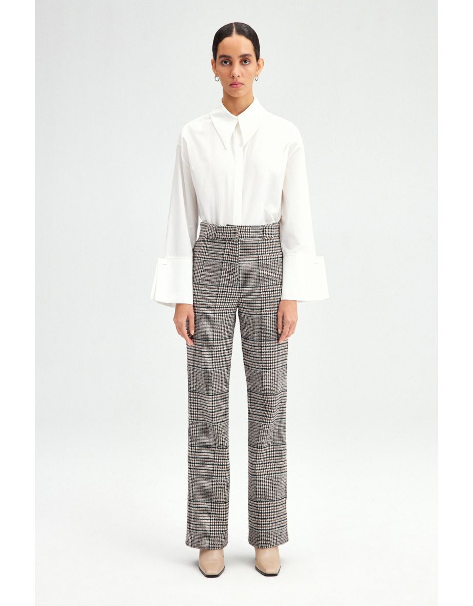 Pantaloni dritti a quadri
