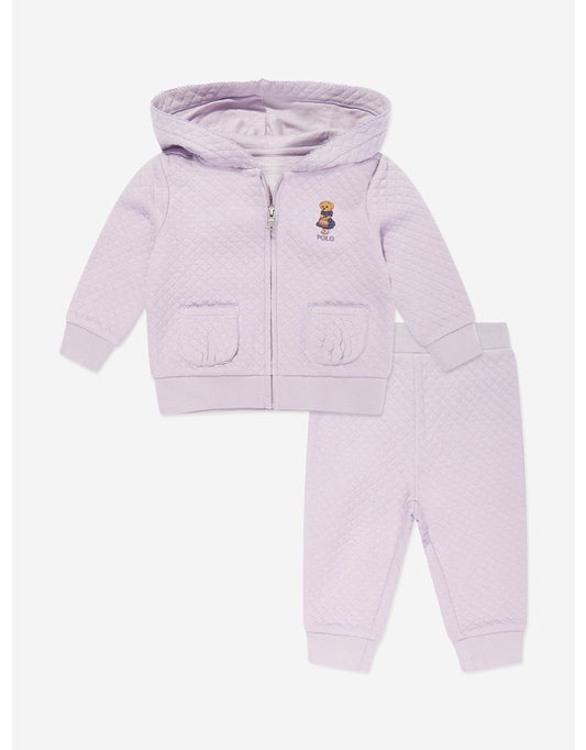 Ralph Lauren Quilted Tracksuit for Baby Girls in Purple