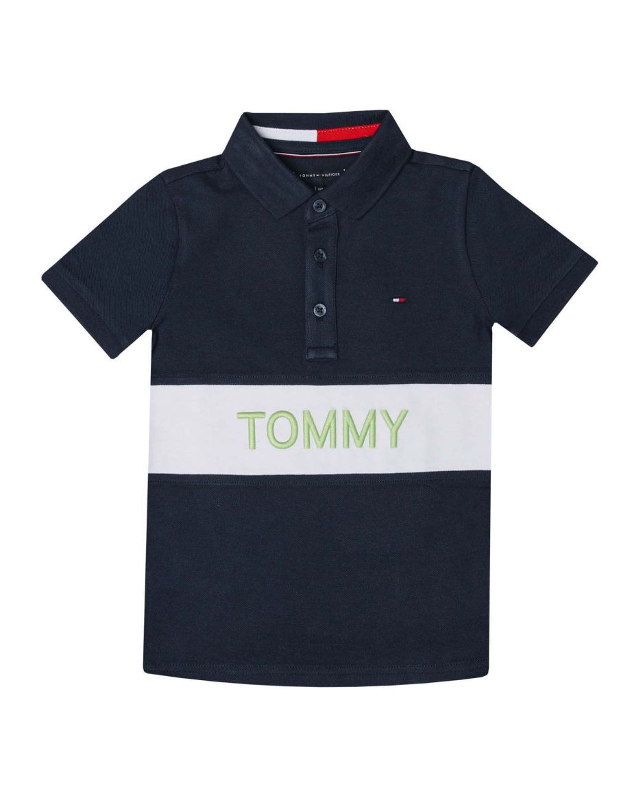 Polo de algodón azul para niño Tommy Hilfiger Junior