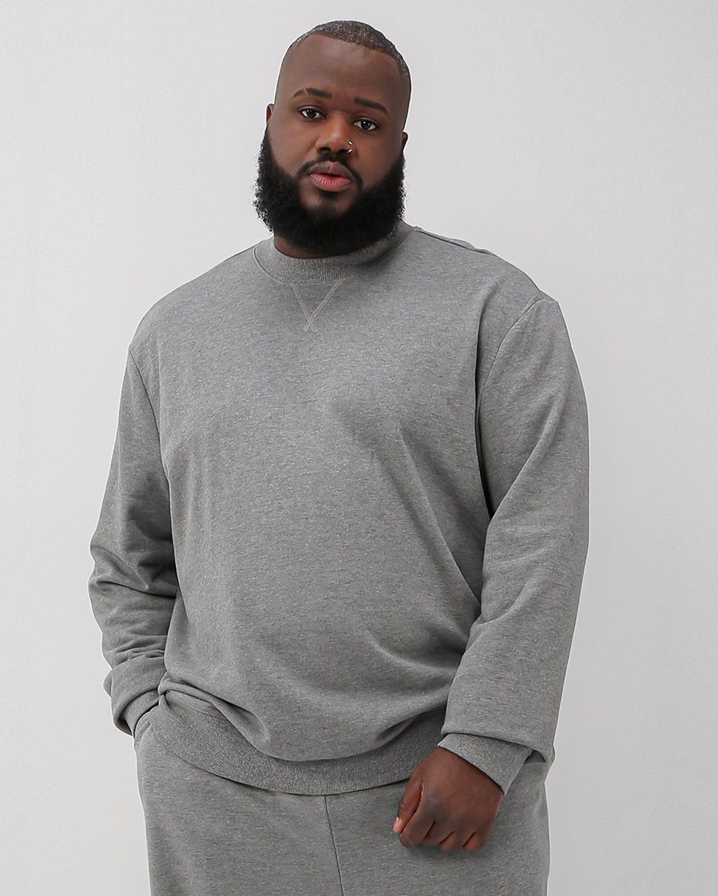 Men's Plus Size Pullover Sweatshirt in Heather Gray | Allman By Riachuelo