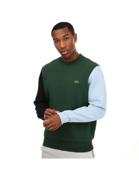 Moletom Lacoste verde de lã escovada para homens