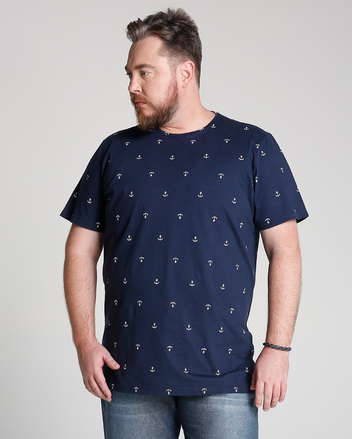 Plus Size Anchor T-Shirt - Blue