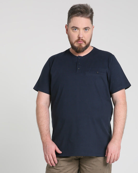 Maglietta Basic Plus Size Henley