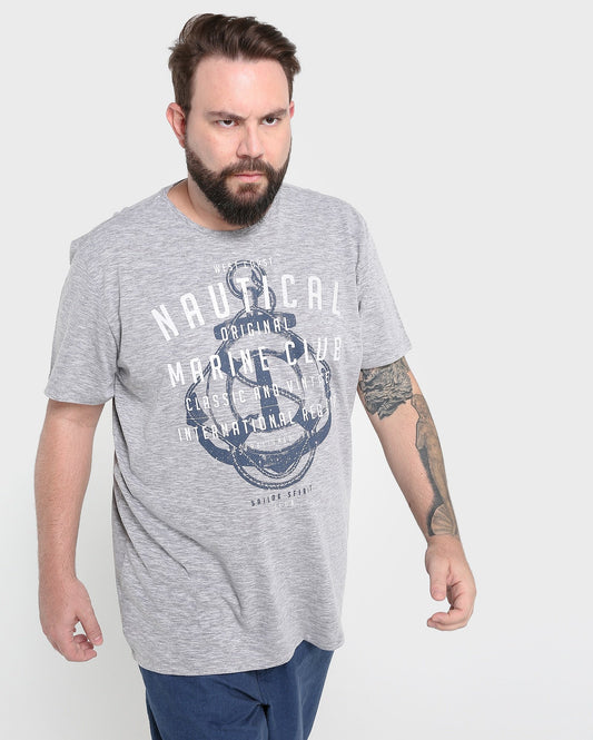 Camiseta náutica plus size - Cinza