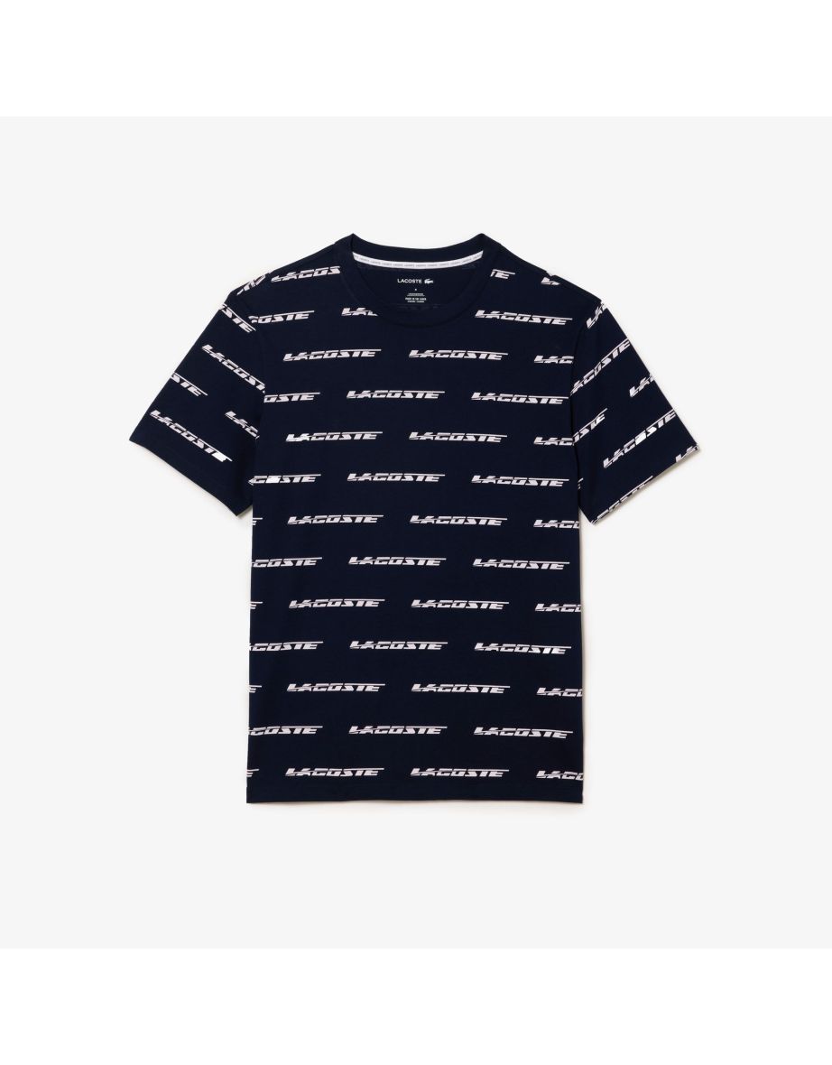 Camiseta masculina Lacoste azul para roupa íntima