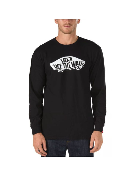 Maglietta a girocollo a maniche lunghe "Off The Wall" da uomo di Vans - Nero/Bianco