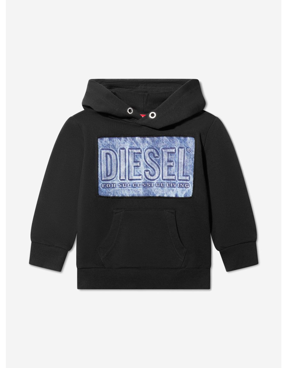 Felpa nera con logo da ragazzo