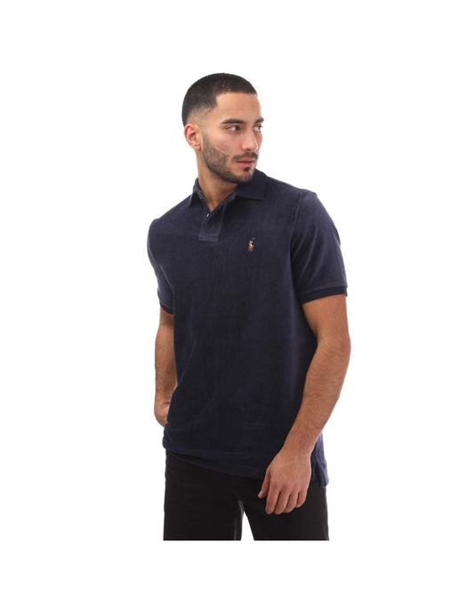 Polo de pana azul Ralph Lauren Classic-Fit para hombre