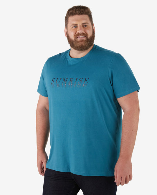 Camiseta masculina de manga curta Plus Size Sunrise Green