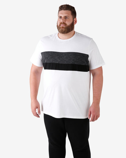 Plus Size White Stripe Knit T-Shirt
