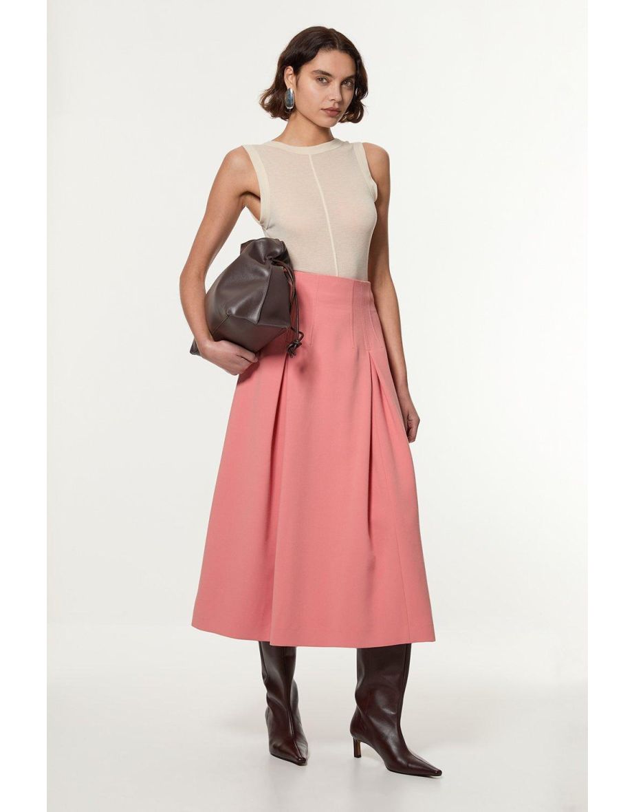 Gonna da ballo completa sartoriale stretch compatta con dettagli di cucitura