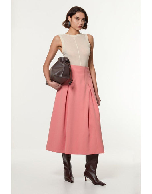 Gonna da ballo completa sartoriale stretch compatta con dettagli di cucitura