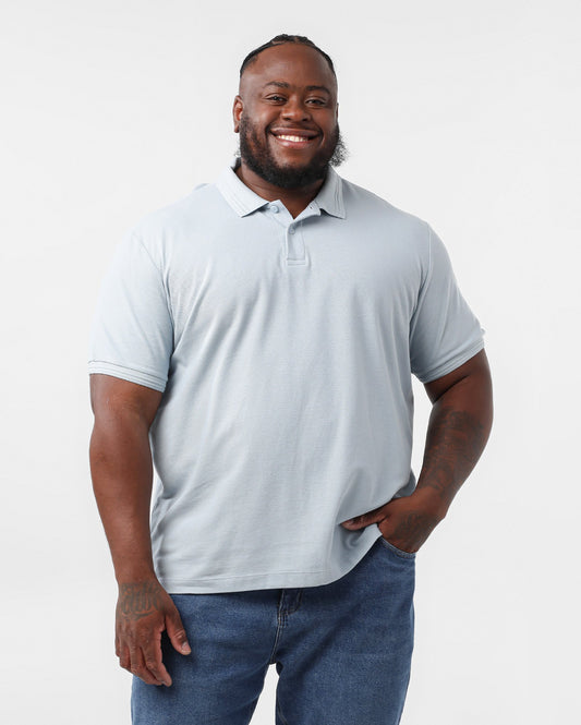 Men's Plus Size Regular Piquet Polo Shirt - Light Blue | Original Plus by Riachuelo