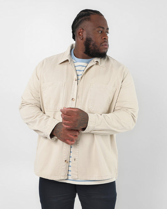 Men's Plus Size Long Sleeve Shirt with Pockets in Beige | Original Plus by Riachuelo