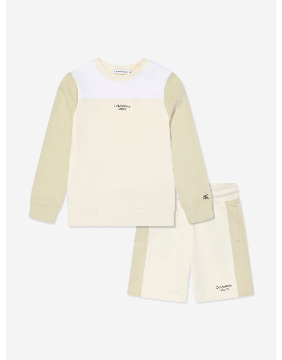 Calvin Klein Boys' Colorblock Shorts Set in Beige (Conjunto de shorts coloridos para meninos)