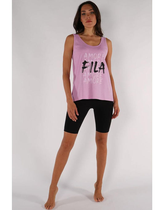 Pijama curto de algodão Jersey com camiseta regata e shorts de ciclismo