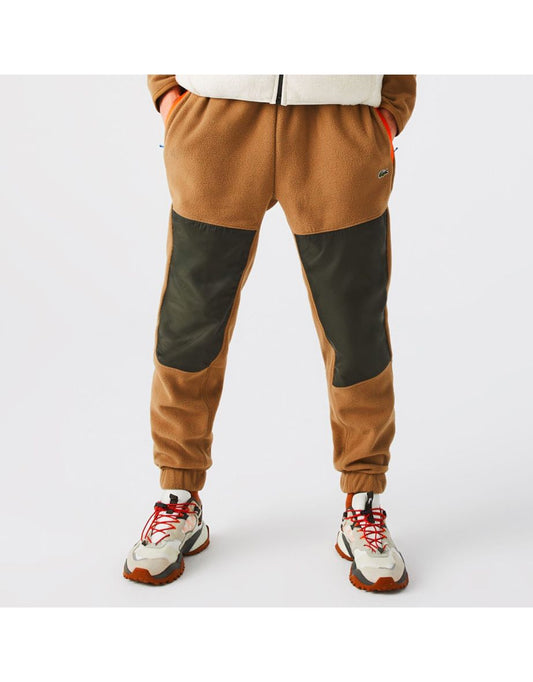 Joggers Lacoste da uomo in sherpa marrone