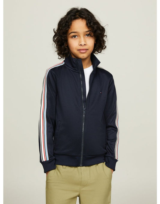Jaqueta de Retro com Fita Listrada Tommy Hilfiger Kids' em Marinho