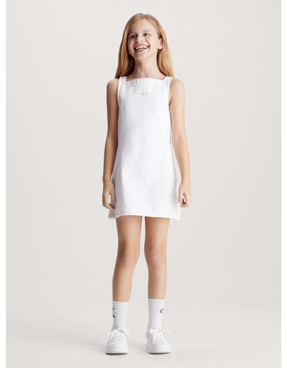 Calvin Klein Girls' Button-Up Denim Dress - Avorio