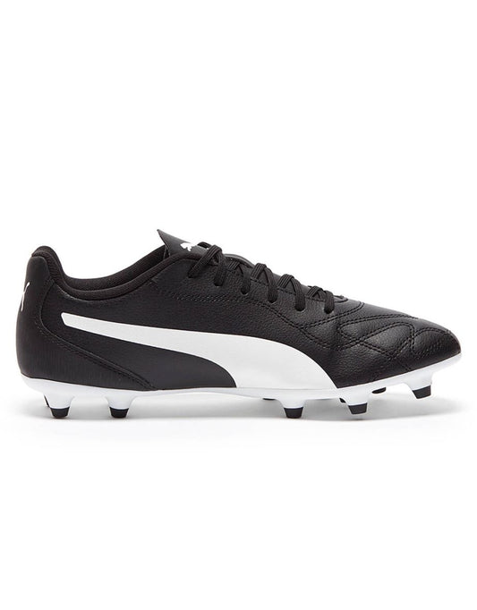 Botas de fútbol Puma Monarch II FG/AG Firm Ground para hombre en negro/blanco