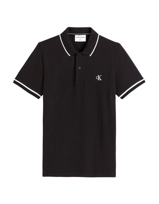 Camisa Polo Slim Fit em mistura de algodão e piquê