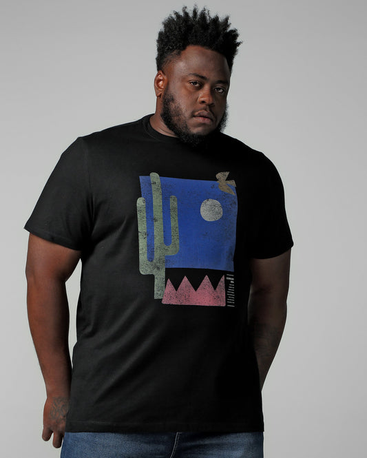 Camiseta Masculina Plus Size Manga Curta Cerrado Preto Allman By Riachuelo