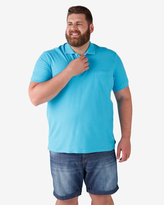 Polo Basic Plus Size con tasca - Blu cielo