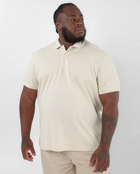 Camisa polo texturizada bege plus size masculina Original Plus by Riachuelo