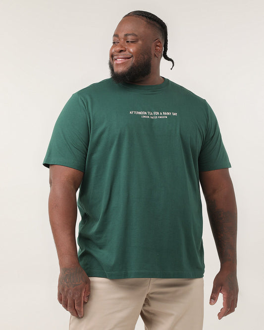 Camiseta masculina plus size verde com letras | Original Plus by Riachuelo