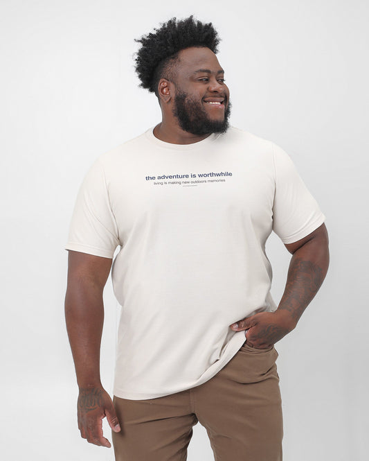 Men's Plus Size Traditional Adventure T-Shirt Beige | Original Plus By Riachuelo
