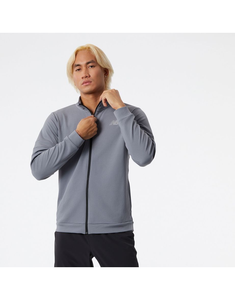 Jaqueta masculina New Balance Tech Training Knit Track - Cinza