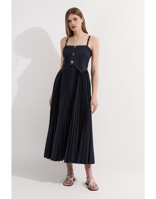 Archive Collection - Vestido maxi estilo espartilho de popeline de algodão para petite