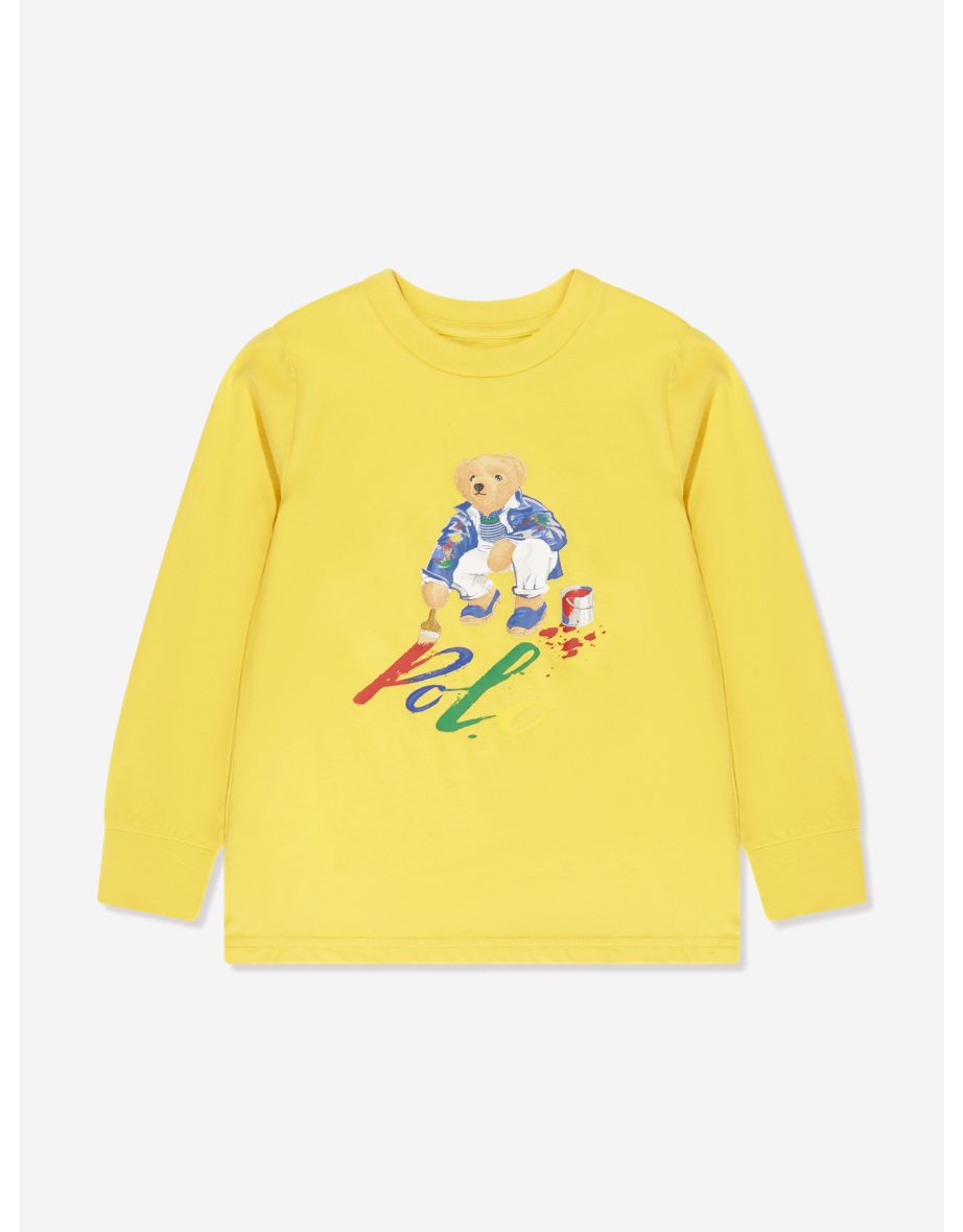 Boys' Yellow Long Sleeve Bear T-Shirt